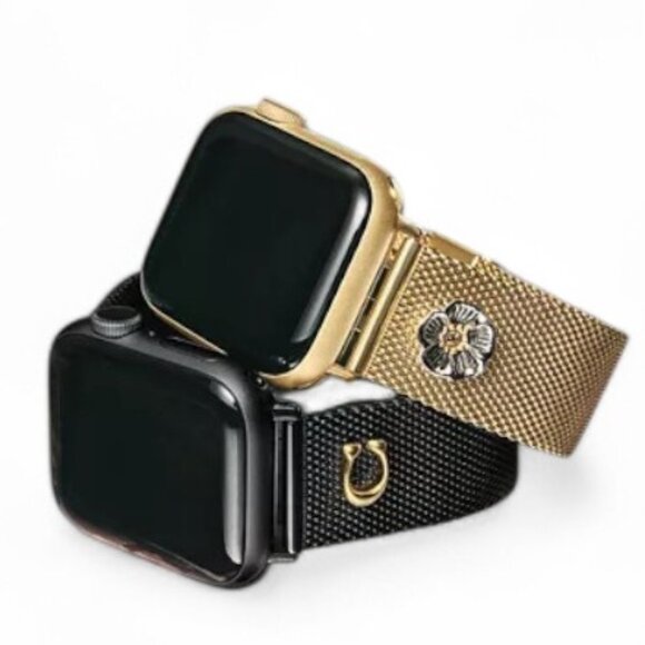 Coach Women's Gold Mesh Bracelet Strap for Apple Watch® 38mm 40mm And 41mm CL242 - Picture 8 of 10